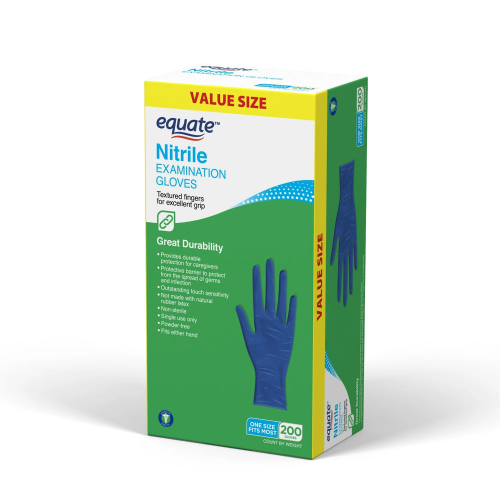Equate Nitrile Exam Gloves One Size Fits Most