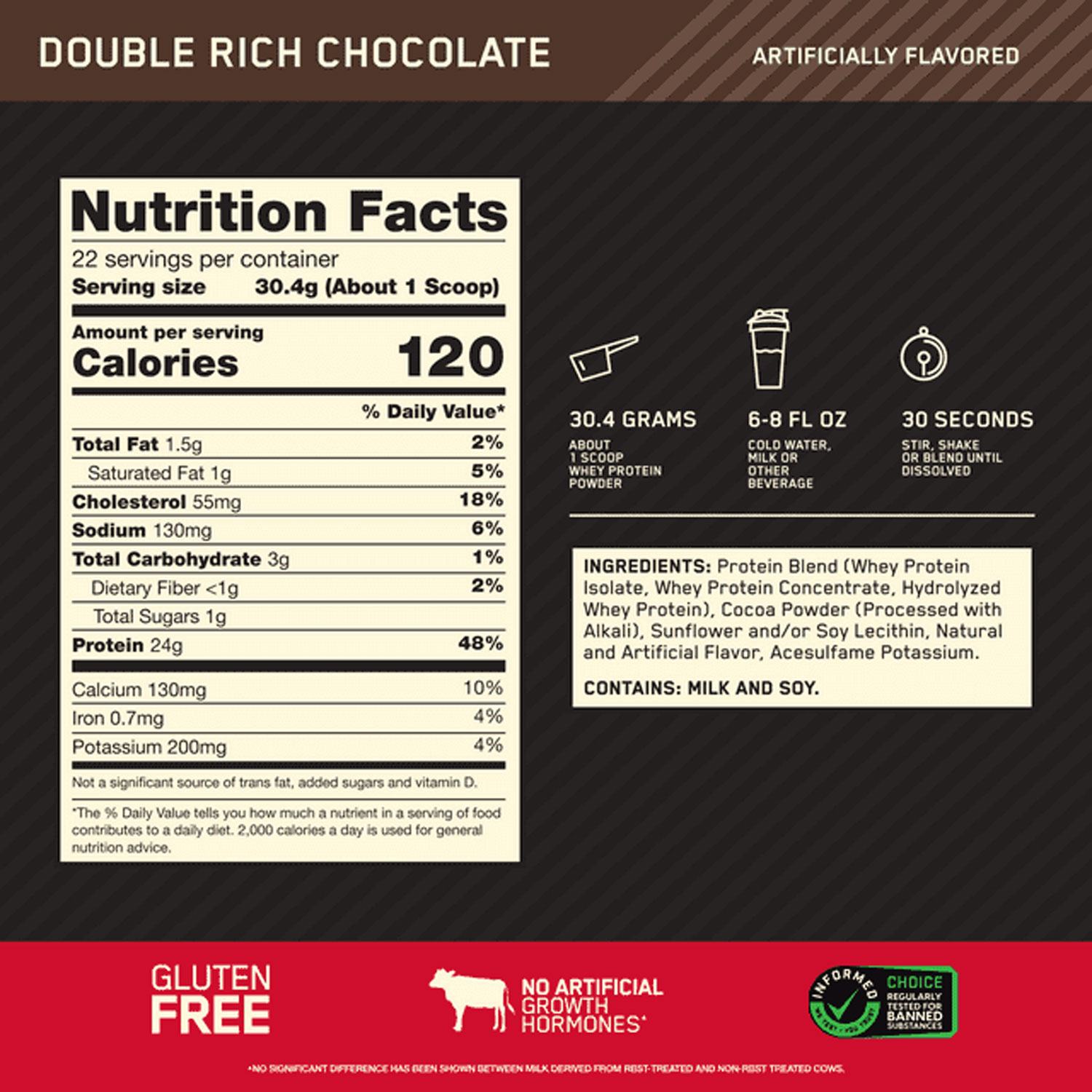 Optimum Nutrition, Gold Standard 100% Whey Protein Powder - Image 2
